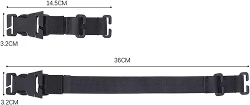Vista 7 de Sistema táctico de nivel Rush de 4 piezas, correas de sujeción ajustables de mochila Molle con clips de hebilla, correas de compresión