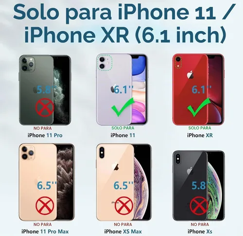 Vista 2 de FNTCASE - Funda para iPhone 11/XR, con protector de pantalla integrado, función atril 20FT Military-Grade Drop Protection, Anti-Slip Matte