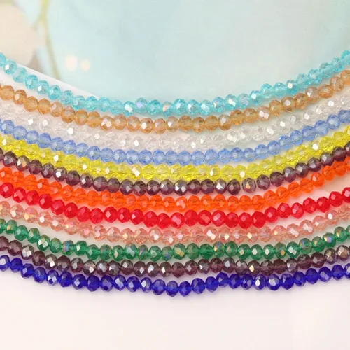 Vista 7 de 246 cuentas de cristal redondas de 0.118 pulgadas (0.118 in) con múltiples facetas sueltas espaciadoras de cristal para hacer joyas, pulseras