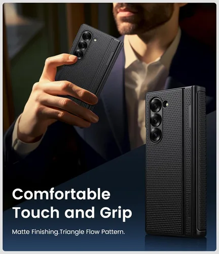 Vista 7 de BXYJY Funda para Samsung Galaxy Z Fold 6 con función atril, protector de pantalla frontal y protección de bisagra, ajuste delgado, resistente, duro