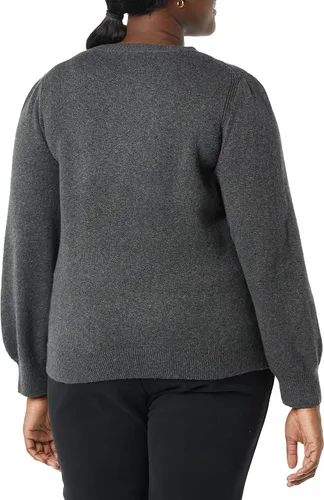Vista 2 de Tienda Essentials - Suéter de cuello redondo con hombros plisados suave al tacto para mujer