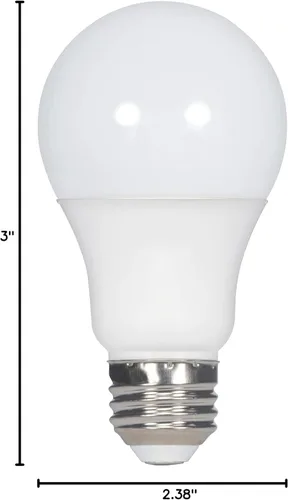 Vista 2 de Satco Bombilla LED mediana S9703, A19, 2700 K, regulable, 4.31 pulgadas, acabado blanco esmerilado