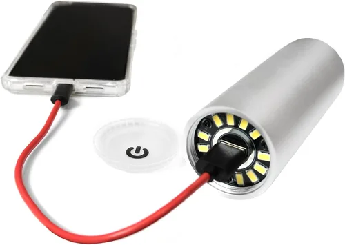 Vista 4 de Voltaic Systems Shine linterna LED 3 en 1, linterna de emergencia recargable de 10,050mAh, banco de energía portátil. Más de 100 horas de duración
