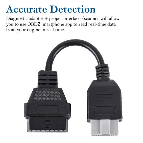 Vista 7 de 5Pin a 16 pin OBD2 OBDII adaptador de cable Herramientas de diagnóstico Cable OBD para Hon-da