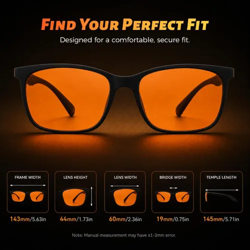 Vista 4 de ANRRI Amber Blue Light Glasses, Computer Gaming Glasses for Men Women
