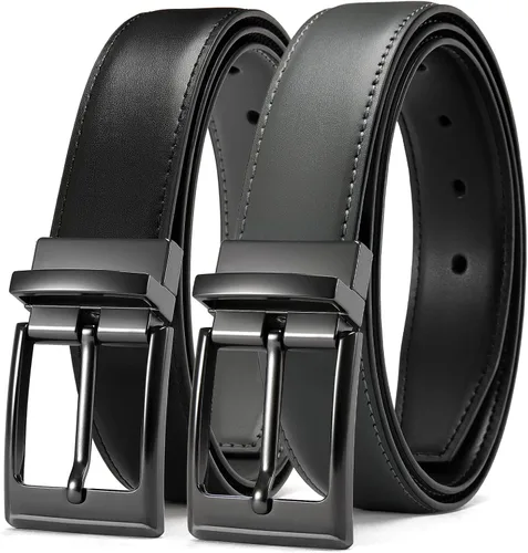 Vista 9 de CHAOREN Cinturón reversible para hombre, 1 pieza, cinturón de vestir de Negro/Marrón