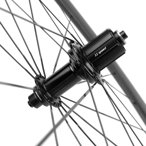 Vista 7 de set de 2 ruedas de 50 mm de fibra de carbono de 700 c, para bicicleta de carreras.