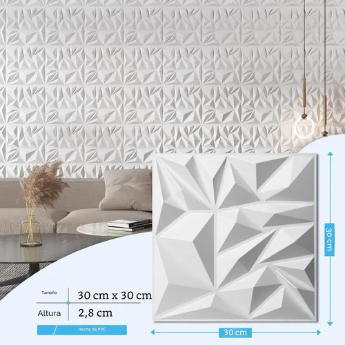 Vista 4 de Art3d Paquete de 33 paneles de pared 3D para decoración de pared interior, paneles de pared modernos con textura de diamante para juegos, sala