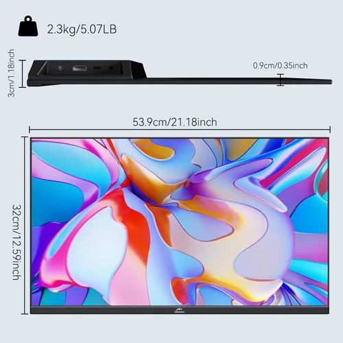 Vista 9 de Kenowa Monitor portátil grande de 23.8 pulgadas de 200 Hz, IPS FHD 1080P Freesync Monitor externo con pantalla de juegos USB-C HDMI Altavoces duales