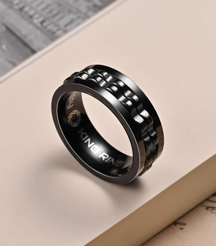 Vista 5 de King Ring Anillos giratorios de engranajes de 0.315 pulgadas – Anillos para ansiedad ultra pulidos para hombres y mujeres – Diseñado en Estados