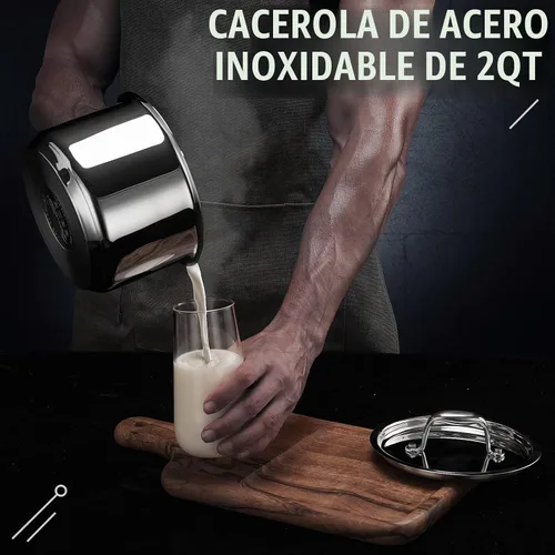 Vista 6 de Ciwete Juego de ollas y sartenes de acero inoxidable de tres capas, 11 piezas y 2 cuartos de galón con tapa