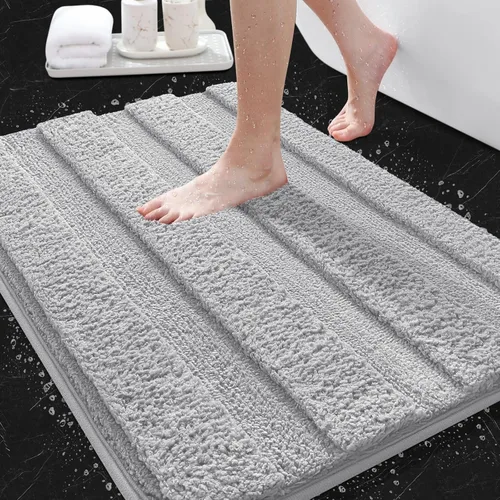 Vista 39 de IM HOME Tapetes de baño, felpa ultra suave, de microfibra esponjosa, absorbente, parte trasera antideslizante, lavable a máquina, tapetes para suelo