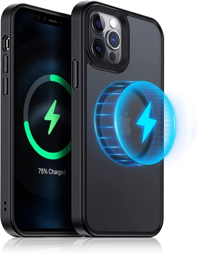 Vista 9 de Meifigno- Funda magnética diseñada para el iPhone 12 Pro Max, [protección de grado militar y compatible con MagSafe], parte trasera mate translúcida