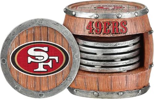 Vista 14 de FOCO NFL Team Logo 5-Pack Barrel Beverage Drink Coaster Set