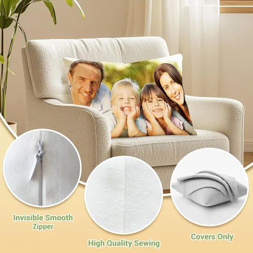 Vista 3 de Bemaystar Almohada personalizada con imagen, almohada personalizada con foto, funda de almohada personalizada con foto, regalos personalizados