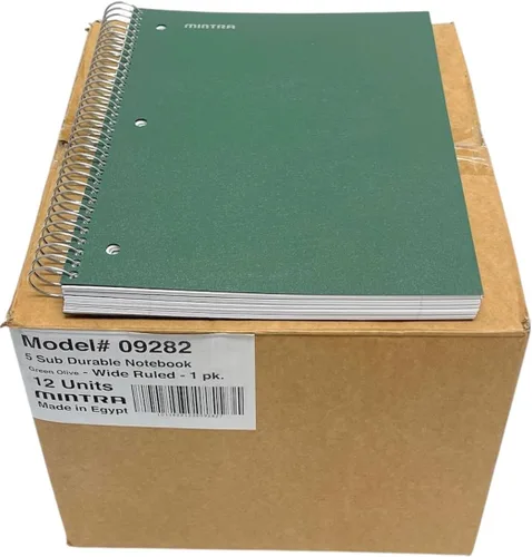 Vista 21 de Mintra Office Cuadernos de Espiral Duraderos, 5 Materias (Hielo Ártico, Rayado Universitario 1pk)