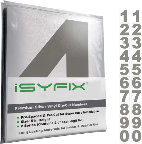 Vista 143 de iSYFIX Calcomanías de Números de Vinilo Verde Manzana – 1.5 Pulgadas Autoadhesivas (2 Juegos) – Calcomanía Premium Troquelada y Pre-espaciada