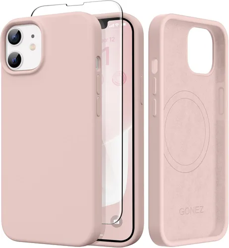 Vista 43 de GONEZ Funda magnética para iPhone 14, compatible con Magsafe, con protector de pantalla + protector de cámara, forro de microfibra antiarañazos