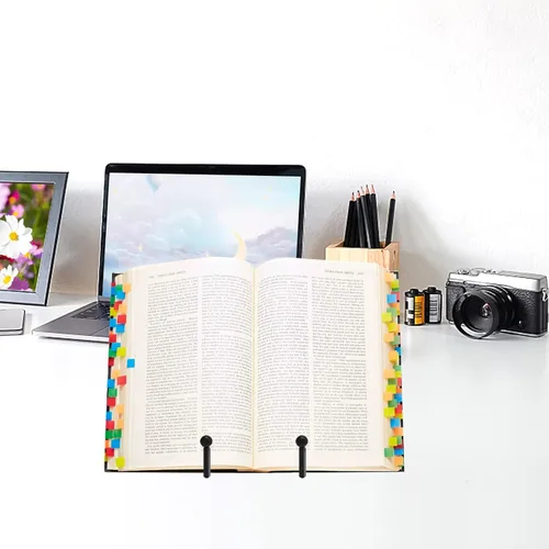 Vista 6 de Ouskr 4 Piezas Soportes para Platos de 4-1/4 Pulgadas para Exhibición, Soportes de Metal Hierro para Marcos de Cuadros para Libro Foto Pequeños