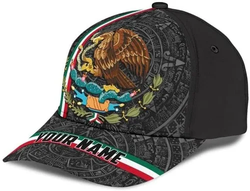 Vista 4 de Sombrero de México personalizado, sombreros mexicanos para hombres y mujeres, gorras de béisbol con bandera de águila de México, gorras de béisbol