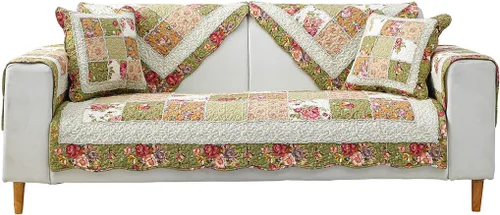 Vista 9 de vctops Fundas para sofá y sofá modulares de algodón bohemio con retazos, antideslizantes, para perros, gatos y mascotas, para sofá biplaza, sillón