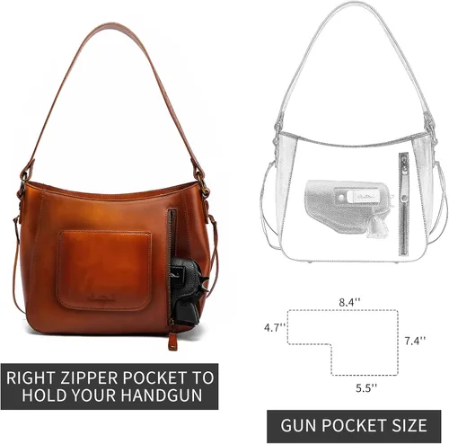 Vista 2 de Montana West Monederos de cuero genuino para mujer, bolsos Hobo con asa de herramientas y borlas