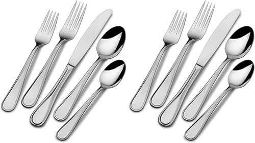 Vista 8 de Mikasa Bravo - Juego de 6 piezas de acero inoxidable 18/10, cucharas de servir, tenedor, servidor de tartas, cucharón de salsa, cubiertos pulidos