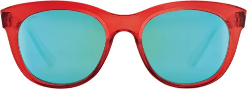 Vista 2 de SPY Lentes de sol ópticas sin límites redondos, lentes de color y contraste que mejoran, Rojo traslúcido