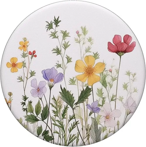 Vista 3 de Patrón floral Flores silvestres Flores Ramo Flor Pastel PopSockets intercambiables PopGrip