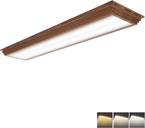 Vista 11 de FAITHSAIL - Lámpara LED de 2 pies con CCT seleccionable de 3000K/4000K/5000K, regulable, lámpara LED lineal de 2 pies con aspecto de madera, 30W
