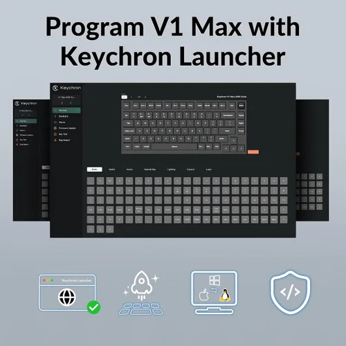 Vista 4 de Keychron V1 Max 75% Teclado Mecánico Personalizado RGB, 2.4Ghz/Bluetooth 5.1/Cable QMK/VIA Macro Programable Intercambiable en Caliente Interruptor
