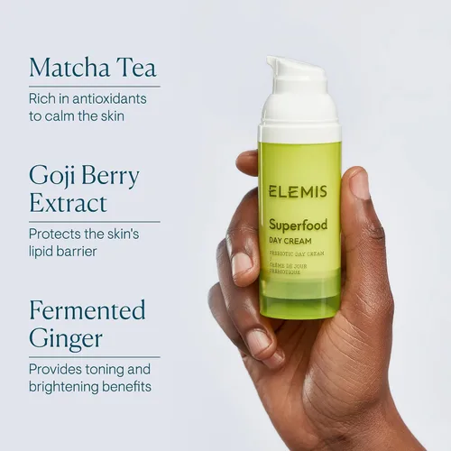Vista 7 de ELEMIS Superfood Crema de día Hidratante diario prebiótico ligero rico en vitaminas que repone, hidrata y protege para una piel radiante
