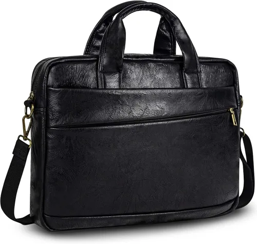 Vista 17 de Bolso de Mensajero de Cuero Sintético para Hombre Bolsa de Laptop de 17-17.3 Pulgadas para Hombre Bolsa de Cuero de Oficina Convertible Mochila 3