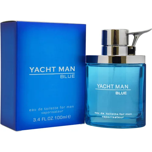 Vista 2 de Myrurgia Yacht Man Blue Eau de Toilette Spray de 3.4 onzas y PB Parfums Belcam Blue Depths Eau de Toilette Spray corporal inspirado en agua fría