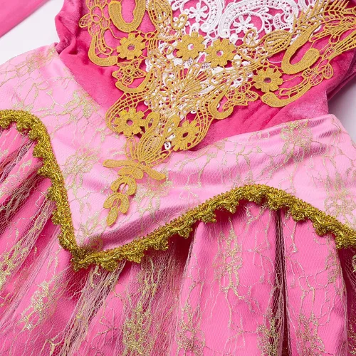 Vista 6 de JerrisApparel Disfraz de princesa rosa para niñas disfraz de fiesta de cosplay de Halloween
