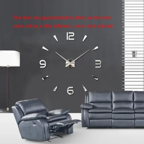 Vista 3 de VIPECHO Creativo especial grande bricolaje cuarzo decoración 3d diseño moderno espejo etiqueta engomada Relojes de pared reloj horas sin tictac
