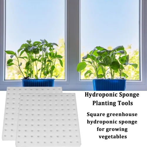 Vista 4 de Paquete de 200 esponjas hidropónicas para plantar, esponjas cuadradas de plántulas, esponja hidropónica para invernadero, esponja hidropónica