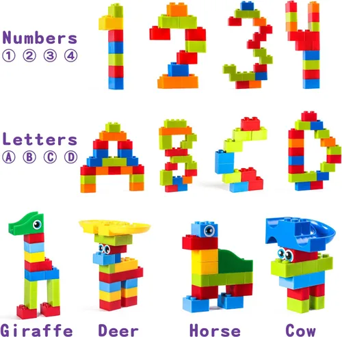 Vista 2 de Juego de 168 piezas de bloques de construcción clásicos de canicas, bloques de juguete STEM para niños, ensambla diferentes modelos de bloques