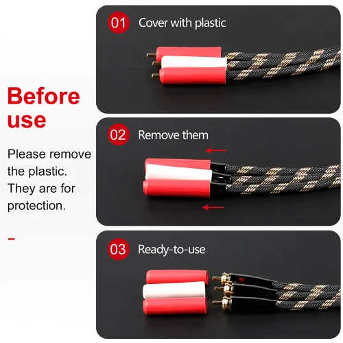 Vista 7 de SKW Subwoofer RCA Y-Splitter Cable de 3.2 pies/3.3 ft, macho a 2 machos RCA UHP Cobre Multi-layer shielded, 24K gold-plated split-tip