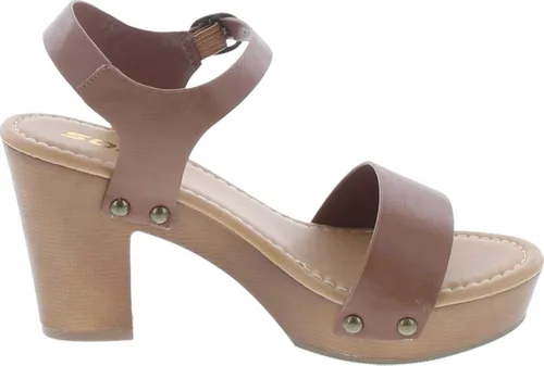 Vista 6 de Soda CHIVAS Women's Bold Buckles Studded Wedge Sandal