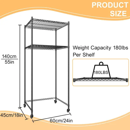 Vista 3 de Mini estante para nevera, mini refrigerador y soporte para microondas Altura ajustable, ruedas universales de 360°, ahorro de espacio