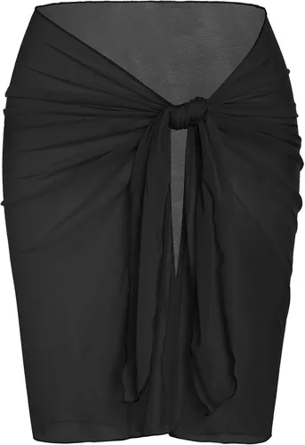 Vista 35 de ZAFUL - Pareo de mujer, pareo de playa, pareo transparente para bikini, pareo de gasa para traje de baño 0- Café