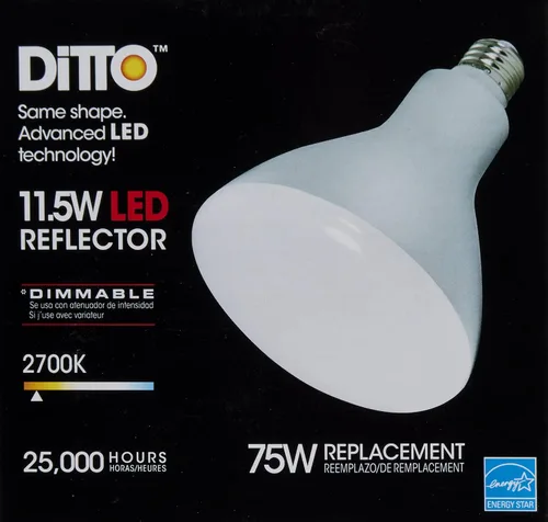 Vista 2 de Satco 11.5 vatios; LED BR40; 2700 K; extensión de haz de 103 pies; base media; 120 voltios; regulable
