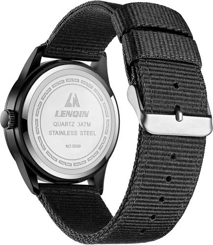 Vista 2 de LN LENQIN Relojes militares para hombre, reloj deportivo analógico de cuarzo impermeable para hombre con fecha, luminoso, militar, campo táctico