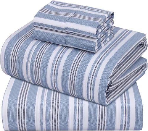 Vista 19 de ZOYER Sábanas de 100 % algodón percal tamaño individual, refrescantes y transpirables, duraderas, con una sensación nítida, suave y cómoda, bolsillo