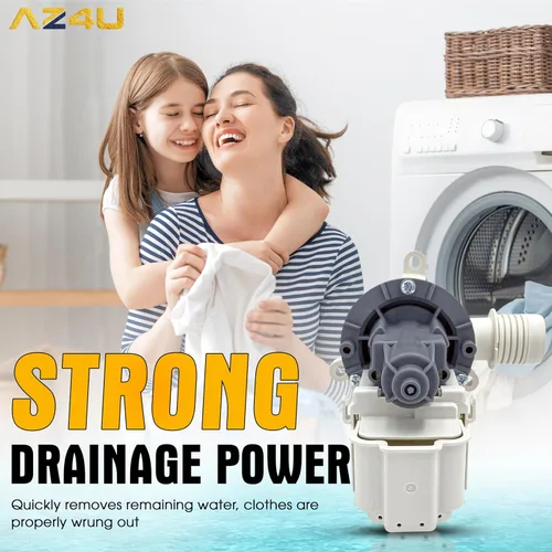 Vista 7 de AZ4U Actualización WTW5057LW0 WTW5010LW0 WTW5000DW3 WTW5105HW2 WTW5100HW1 Bomba de drenaje para lavadora Whirlpool, W11399437 W11259498 B25-3A04