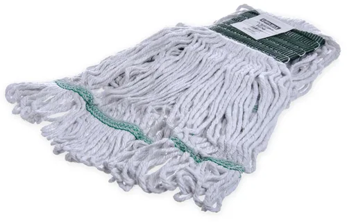 Vista 10 de SPARTA Flo-Pac - Cabezal de trapeador de algodón, extremos de bucle, banda ancha con banda verde de 5 pulgadas para limpieza organizada, mediano