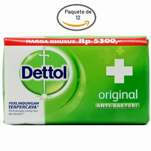 Vista 2 de Dettol Jabón antibacteriano para manos y cuerpo, original, 110 gr / 3.88 oz (paquete de 12)