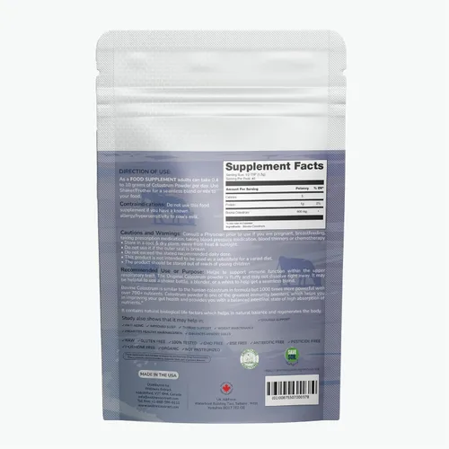 Vista 2 de WELLNESS EXTRACT Polvo de calostro bovino rico en proteínas y lactoferrina, el verdadero suplemento certificado para apoyo inmunológico, salud
