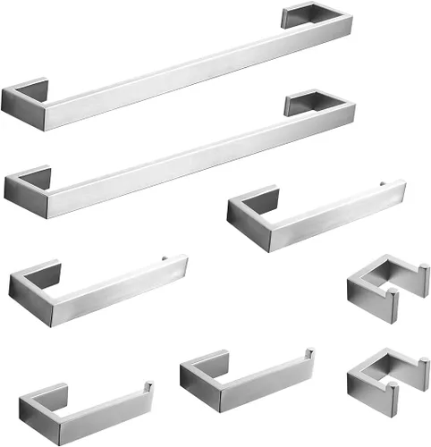 Vista 16 de Accesorios de baño Fapully, níquel cepillado, 100417-100421,100510